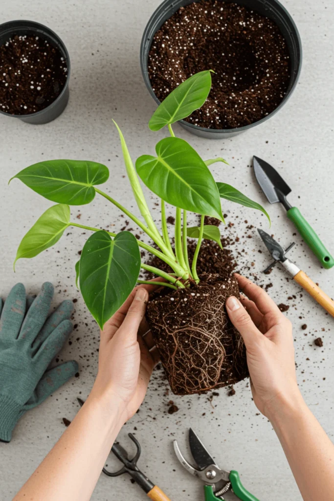 How to Grow and Care for Philodendron Melanochrysum 4 Potting and Repotting Philodendron Melanochrysum